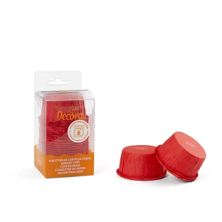 Cf 25 pirottini increspati 55x35 mm rosso - Decora