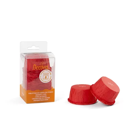 Cf 25 pirottini increspati 55x35 mm rosso - Decora