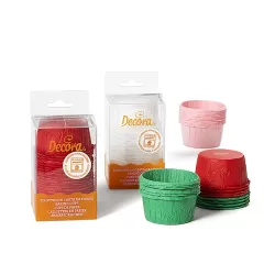 Cf 25 pirottini increspati 55x35 mm verde & rosso - Decora