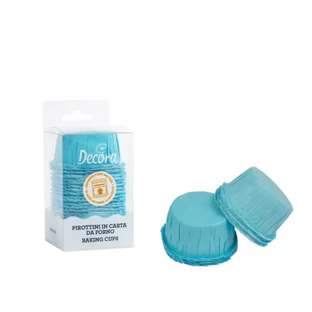 Cf 25 pirottini increspati 55x35 mm celeste - Decora