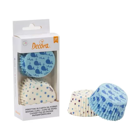 Cf 36 pirottini 50x32 mm balena e pois - Decora