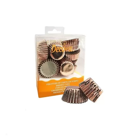 Cf 180 pirottini bon bon rose gold 27x17 mm - Decora