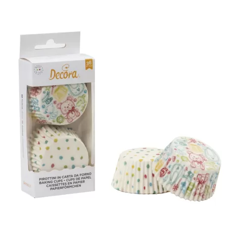 Cf 36 pirottini 50x32 mm baby e pois - Decora