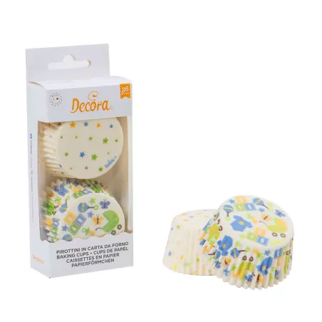 Cf 36 pirottini 50x32 mm baby party e pois - Decora