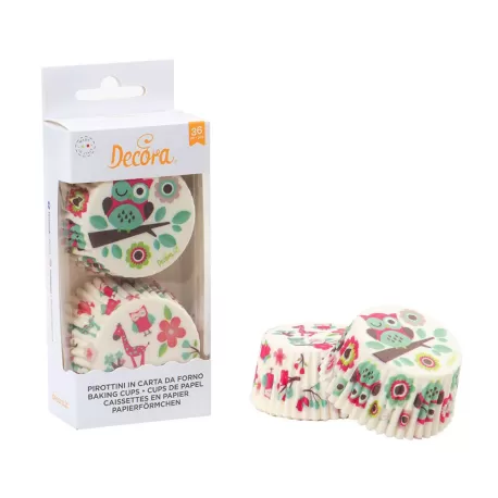 Cf 36 pirottini 50x32 mm gufo e giraffa - Decora