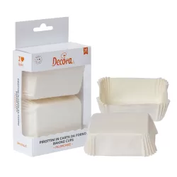 Cf 36 pirottini plum cake 80x50x32 mm bianco - Decora