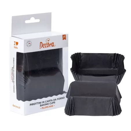 Cf 36 pirottini plum cake 80x50x32 mm nero - Decora