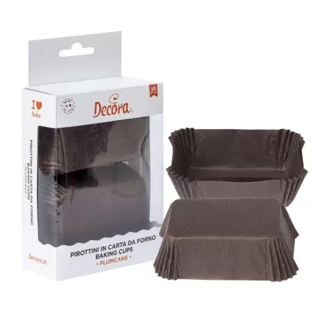 Cf 36 pirottini plum cake 80x50x32 mm marroni - Decora
