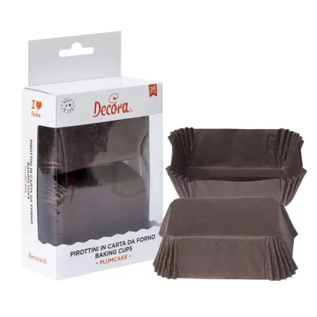 Cf 36 pirottini plum cake 80x50x32 mm marroni - Decora