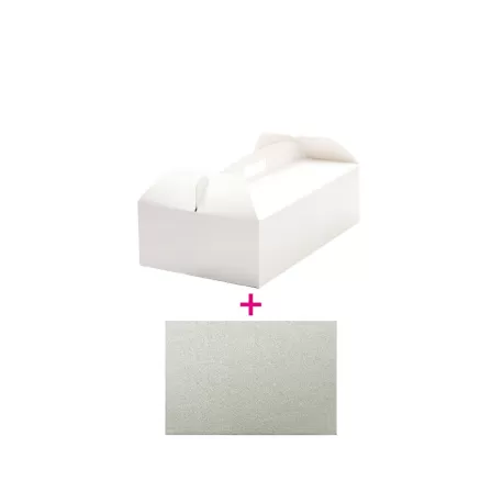 Scatola torta 36x21x12 h cm con cake board cm 36x21xh 3 mm - Decora