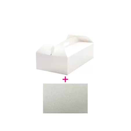 Scatola torta 36x21x12 h cm con cake board cm 36x21xh 3 mm - Decora