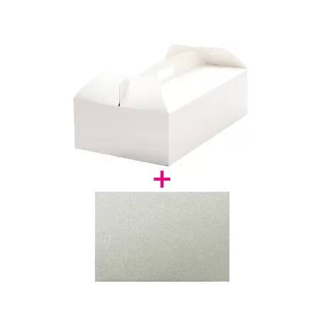 Scatola torta 46x36x12 h cm con cake board cm 46x36xh 3 mm - Decora