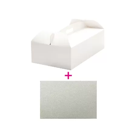 Scatola torta 46x36x12 h cm con cake board cm 46x36xh 3 mm - Decora