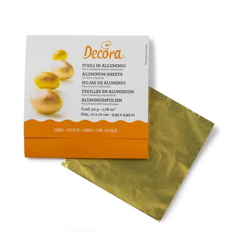 Cf 150 fogli oro 50 g 10x10 cm - Decora