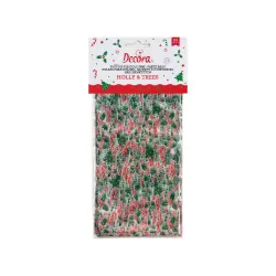 Cf 20 sacchetti 12,5+3x24 cm holly & trees - Decora
