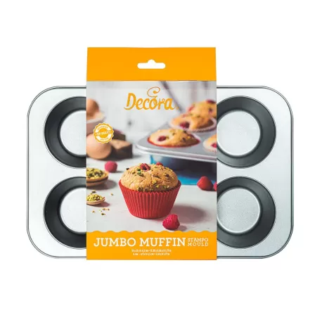 Stampo 6 jumbo muffin Ø 9 cm - 34x22x4,5 h cm - Decora