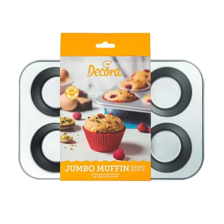 Stampo 6 jumbo muffin Ø 9 cm - 34x22x4,5 h cm - Decora