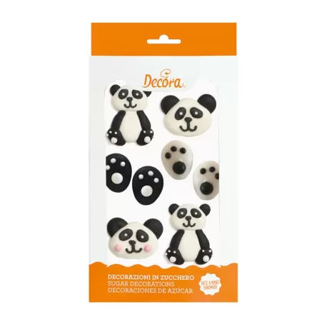 Cf 8 decorazioni in zucchero panda - Decora