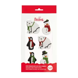 Cf 6 pupazzo neve e orso in zucchero - Decora