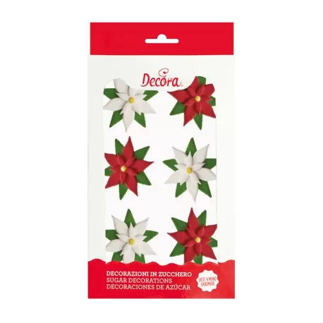 Cf 6 stelle di natale in zucchero - Decora