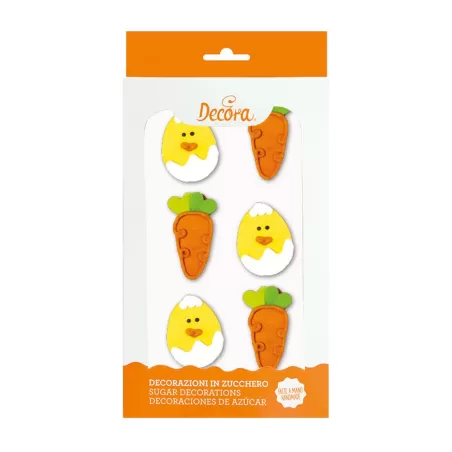 Cf 6 pulcini e carote in zucchero - Decora