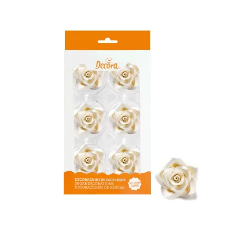 Cf 6 rosa grande bianca - Decora