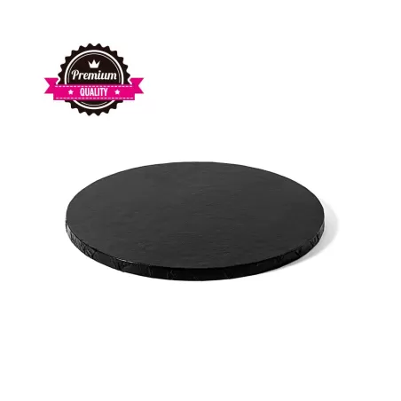 Sottotorta tondo nero Ø 25xh 1,2 cm - Decora