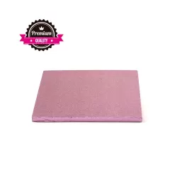 Sottotorta quadrato rosa  15x15xh 1,2 cm - Decora