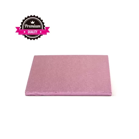 Sottotorta quadrato rosa  15x15xh 1,2 cm - Decora
