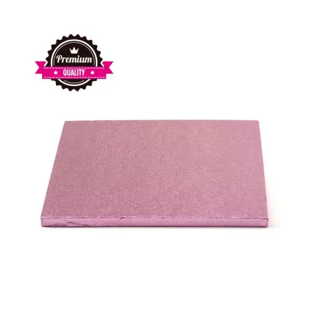 Sottotorta quadrato rosa 25x25xh 1,2 cm - Decora