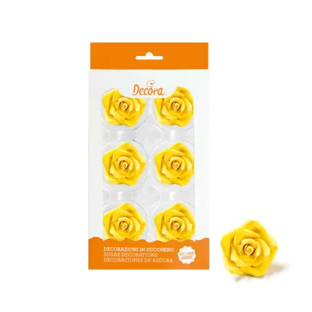 Cf 6 rosa grande gialla - Decora