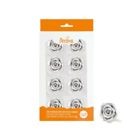 Cf 8 rosa media argento - Decora