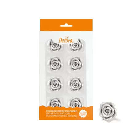 Cf 8 rosa media argento - Decora