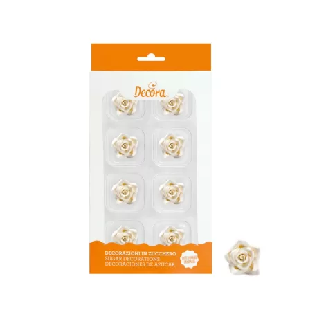 Cf 8 rosa piccola bianca - Decora