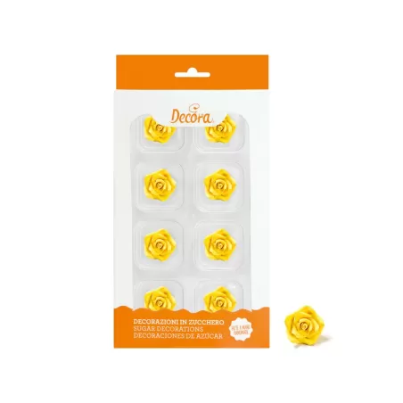 Cf 8 rosa piccola gialla - Decora