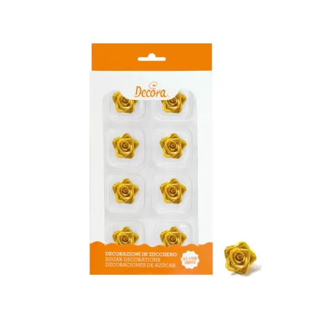 Cf 8 rosa piccola oro - Decora