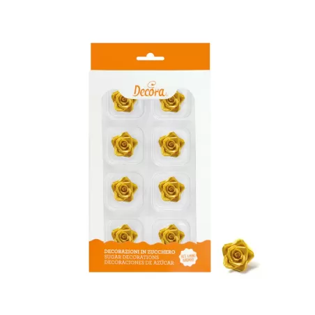 Cf 8 rosa piccola oro - Decora