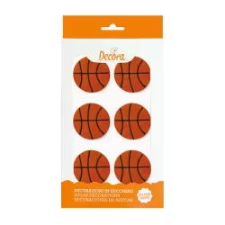 Cf 6 palloni basket in zucchero - Decora