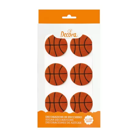 Cf 6 palloni basket in zucchero - Decora