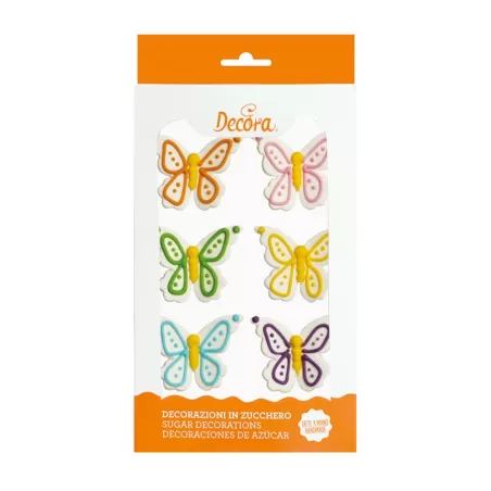 Cf 6 farfalle in zucchero - Decora