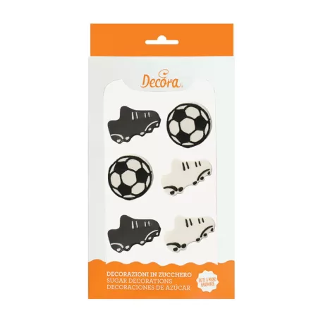 Kit 6 decorazioni in zucchero goal - Decora