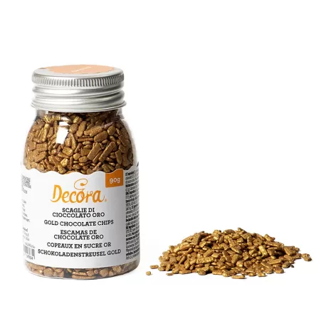 Cf 90 g scaglie di cioccolato oro - Decora