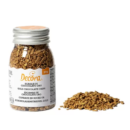 Cf 90 g scaglie di cioccolato oro - Decora