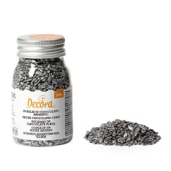 Cf 90 g scaglie di cioccolato argento - Decora