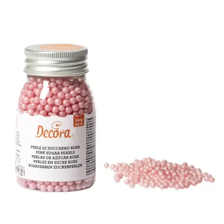 Cf 100 g perle di zucchero rosa - Decora