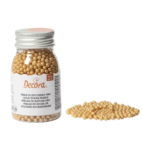 Cf 100 g perle di zucchero dorate - Decora