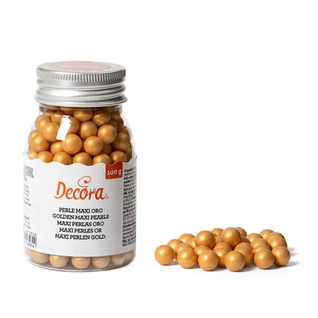 Cf 100 g perle grandi dorate in zucchero - Decora