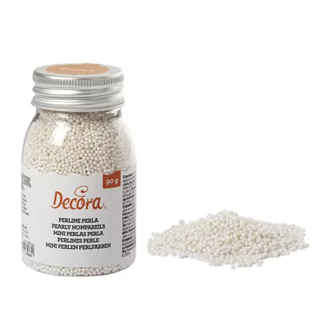 Cf 90 g perline bianco perla in zucchero - Decora
