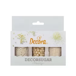 Set 80 g perle e perline bianco perla in zucchero - Decora