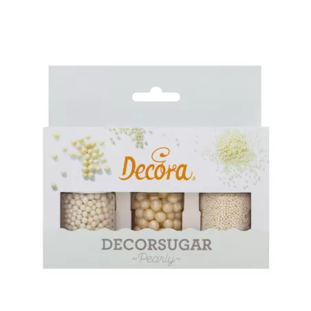 Set 80 g perle e perline bianco perla in zucchero - Decora
